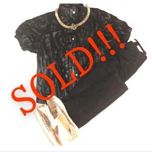 SOLD!!! BKE buckle gold and black button up shirt